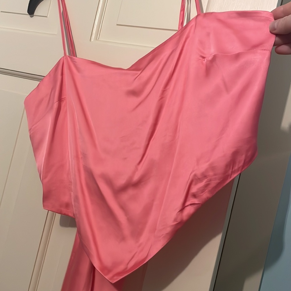 Gianni Bini Pop of Pink Cathy Blouse / Bandana Top / Crop Top - Picture 2 of 6